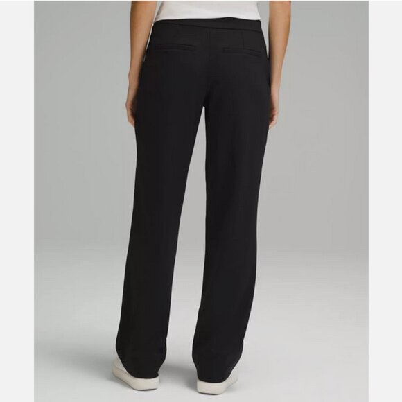 LULULEMON Luxtreme Mid Rise Straight Leg Black Trouser Pants Women's Medium ~EUC - Picture 2 of 16